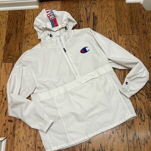Champion White Windbreaker Size Medium